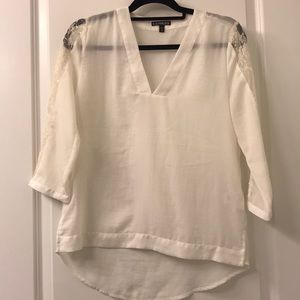 Express White Flowy Blouse